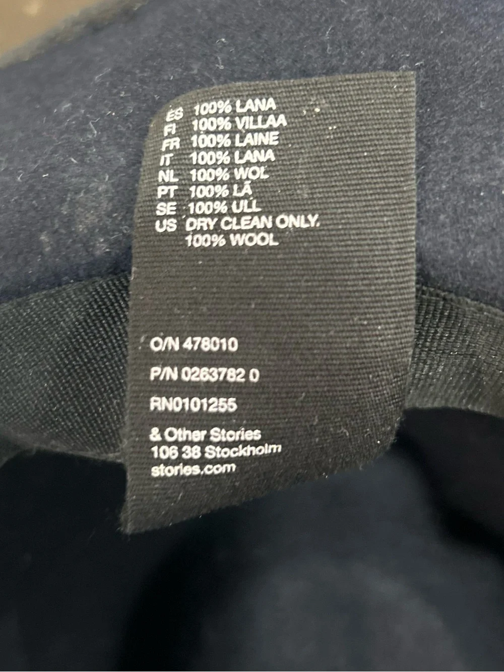 & Other Stories 100% Wool Navy Fedora